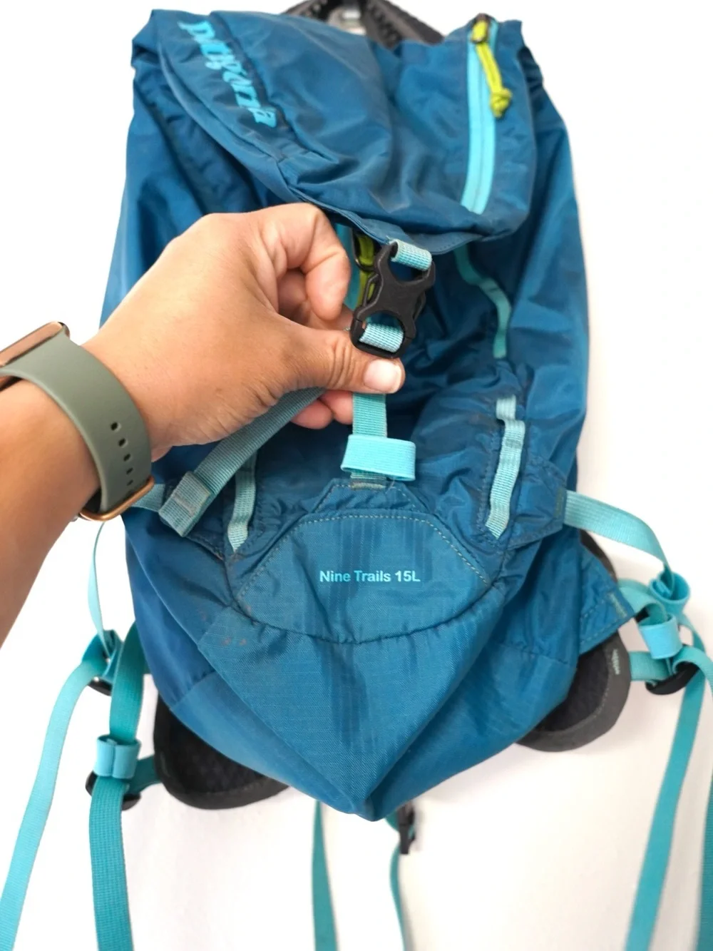 Vntg Patagonia Nine Trails Lightweight Hike Run Backpack Bag 49510 Blue 15 L